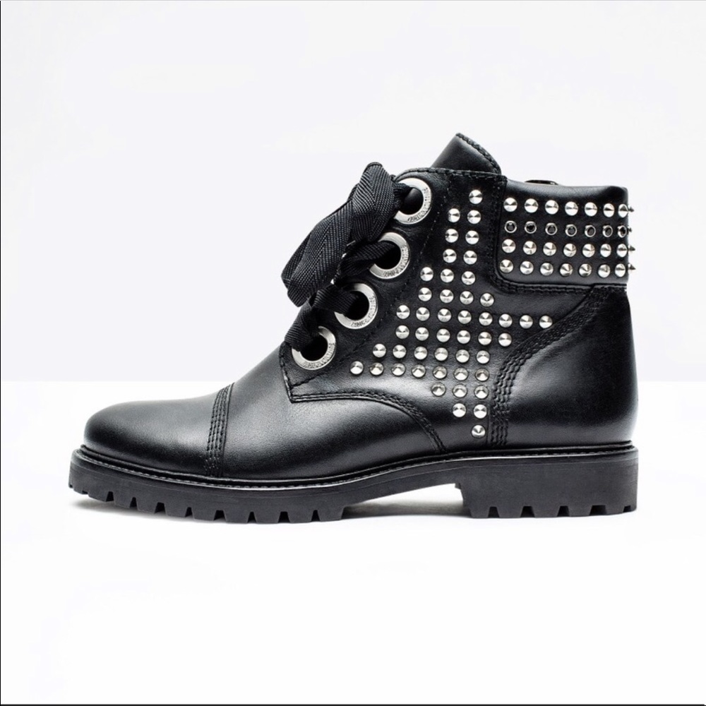 Zadig & Voltaire Studded Black Combat Boot